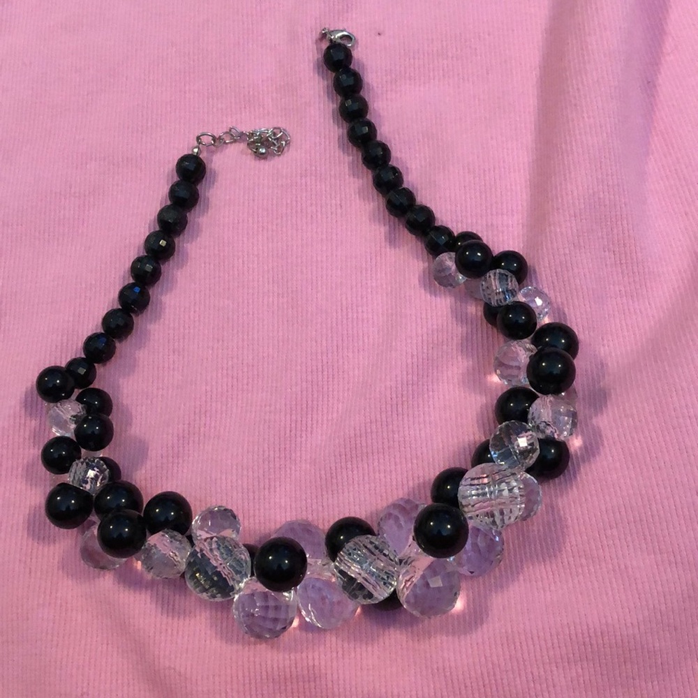 Necklace /bracelet black and clear necklace